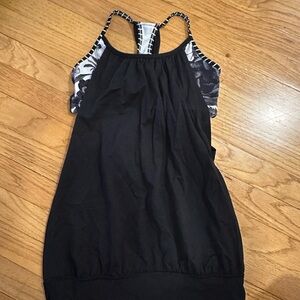 Lululemon Athletica - No Limit Bra Tank - Women's - Black White Floral - Size 4